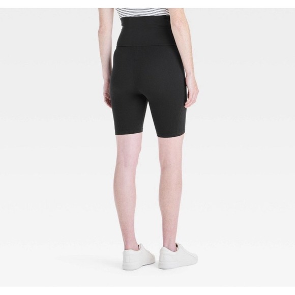 Over Belly Active Maternity Bike Shorts Small Isabel Maternity Ingrid Black NWT - Picture 2 of 5